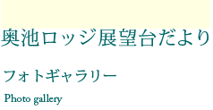 奥池ロッジ展望台だより フォトギャラリー