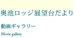 奥池ロッジ展望台だより 動画ギャラリー